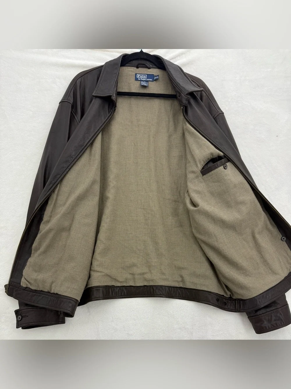 Vintage 90’s Polo Ralph Lauren (2XL) Dark Brown Soft 100% Leather Jacket